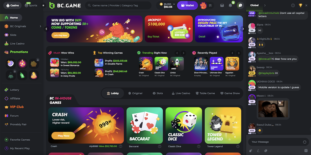 Kasino Kripto BC.Game Indonesia Menangkan Bonus dan Hadiah Menarik